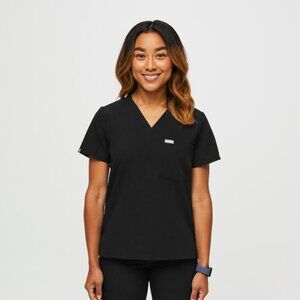 Figs Black scrub top